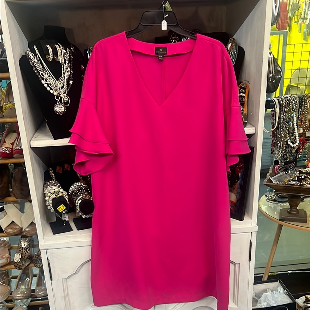 Elegant Pink Ruffle Sleeve Top